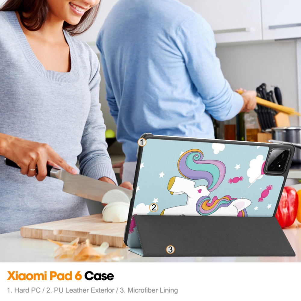 Etui na Xiaomi Pad 6S Pro 12.4, Techsuit, FoldPro Unicorn, Wielokolorowe