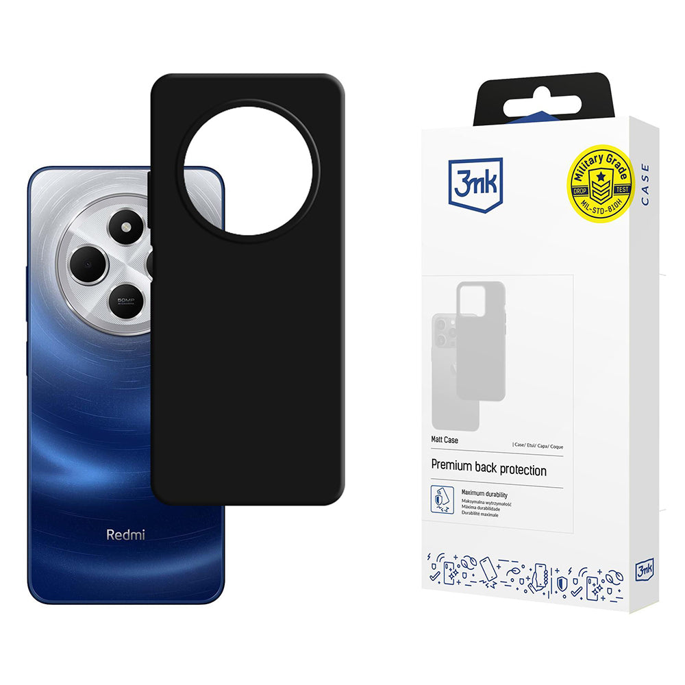 Etui do Xiaomi Poco C75 / Redmi 14C, 3MK, Czarny Matowy