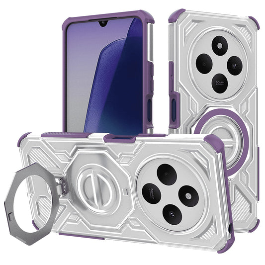 Etui do Xiaomi Poco C75 / Redmi 14C, Techsuit, Carbon Shield Pro, Fioletowy