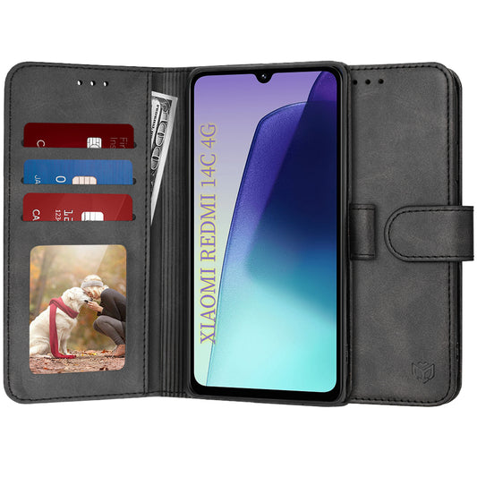 Etui do Xiaomi Poco C75 / Redmi 14C, Techsuit, Diary Book, czarne
