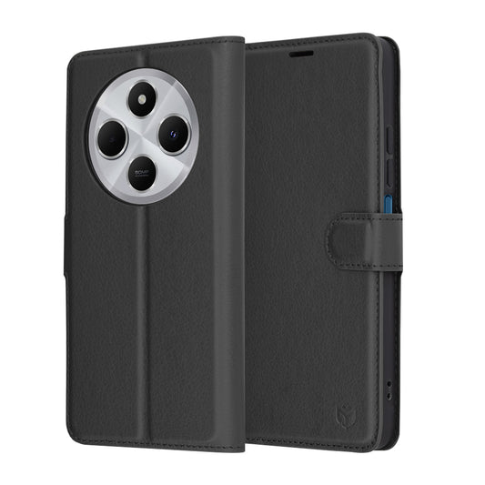Etui na Xiaomi Poco C75 / Redmi 14C, Techsuit, Leather Folio, czarne