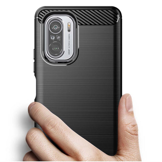 Etui na Xiaomi Poco F3 / Mi 11i, Techsuit, Carbon, Czarny