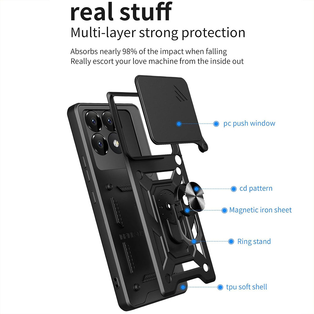Etui na Xiaomi Poco F6 Pro, Techsuit, CamShield, Różowe