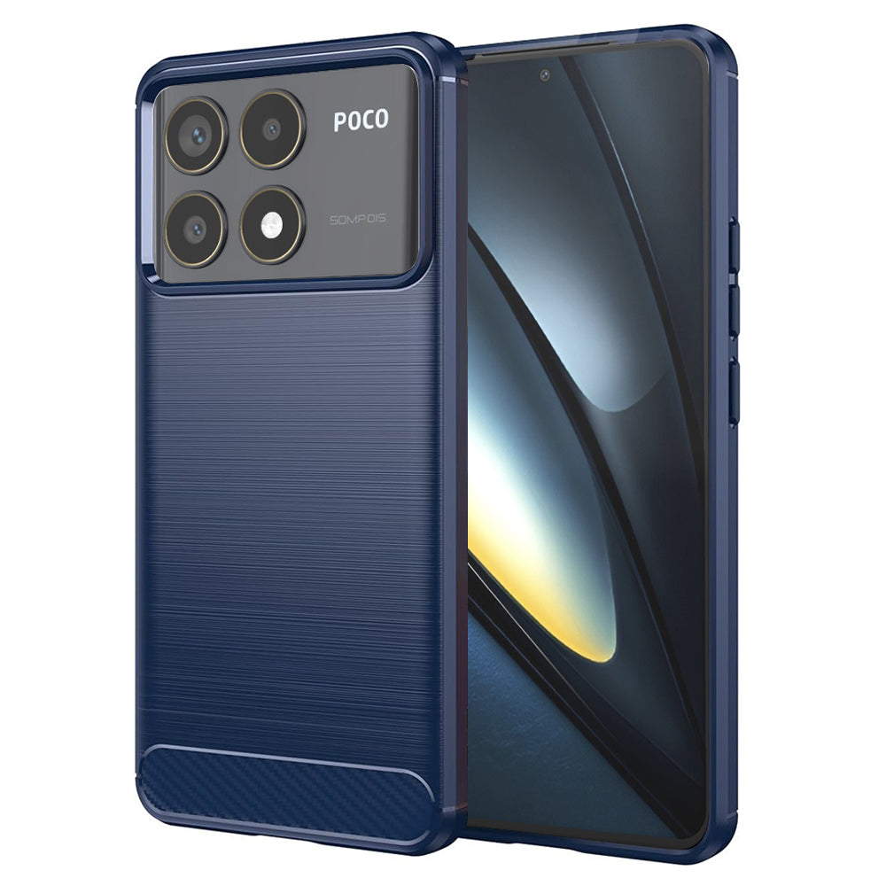 Etui na Xiaomi Poco F6 Pro, Techsuit, Carbon, Niebieskie