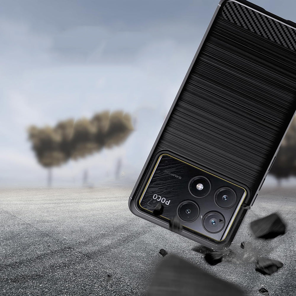 Etui na Xiaomi Poco F6 Pro, Techsuit, Carbon, Niebieskie