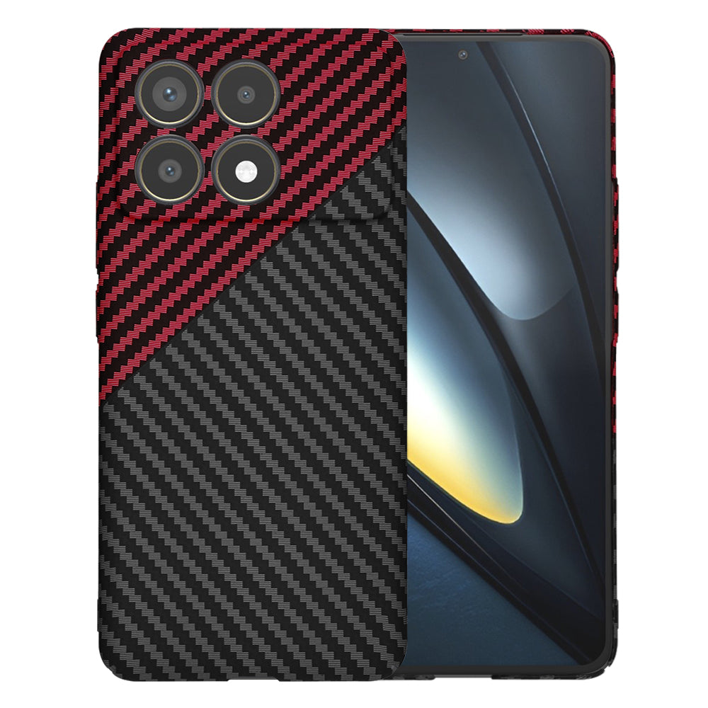 Etui na Xiaomi Poco F6 Pro, Techsuit, Carbonite FiberShell, Czarno-Czerwona