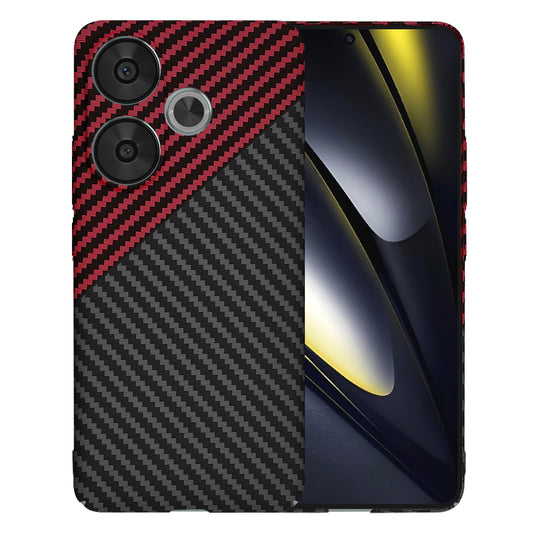 Etui na Xiaomi Poco F6, Techsuit, Carbonite FiberShell, Czarno-Czerwone