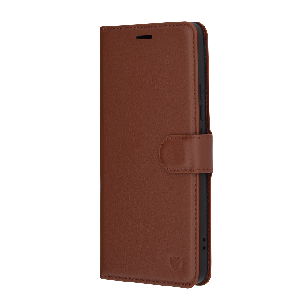 Etui na Xiaomi Poco F6, Techsuit, Leather Folio, Brązowy
