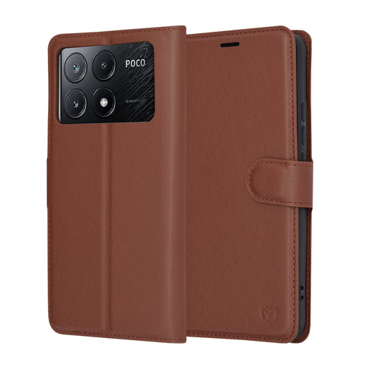 Etui na Xiaomi Poco X6 Pro, Techsuit, Leather Folio, Brązowe