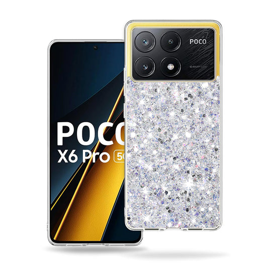 Etui na Xiaomi Poco X6 Pro, Techsuit, Sparkly Glitter, Białe