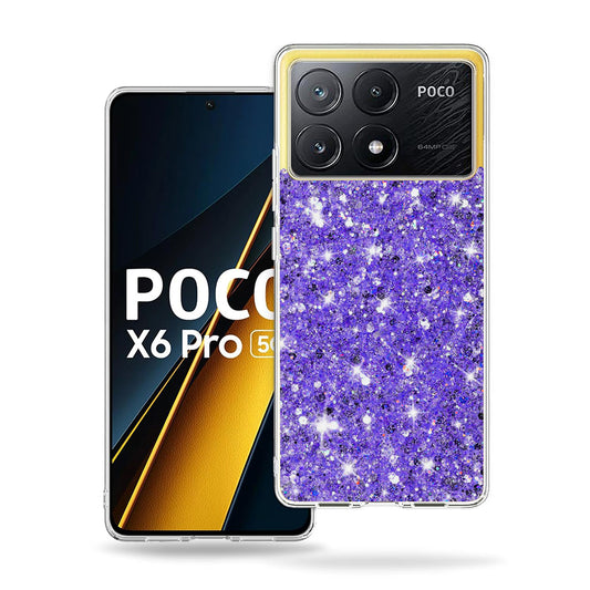 Etui na Xiaomi Poco X6 Pro, Techsuit, Sparkly Glitter, Fioletowe