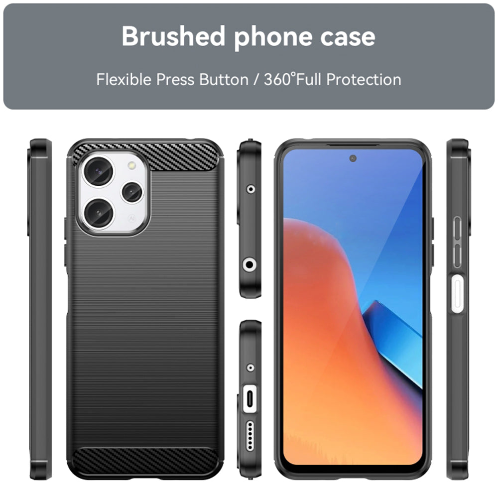 Etui do Xiaomi Redmi 12 5G / 12, Techsuit, Carbon, Czarny