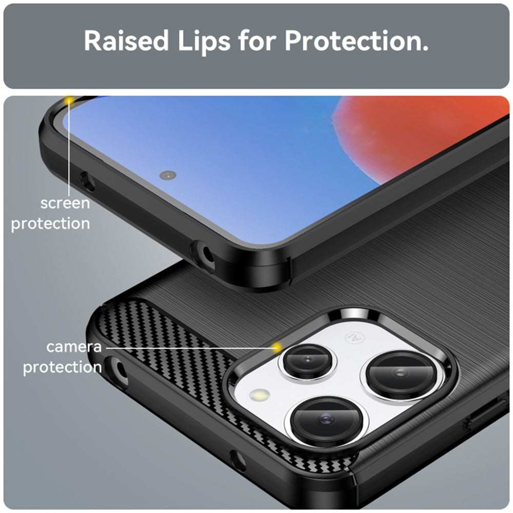 Etui do Xiaomi Redmi 12 5G / 12, Techsuit, Carbon, Czarny