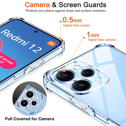 Case for Xiaomi Redmi 12 5G / 12, Techsuit, Shockproof Clear, Transparent