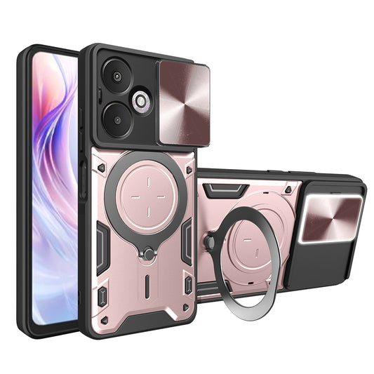 Etui na Xiaomi Redmi 13C 5G, Techsuit, CamGuard Pro, Różowo-Złote