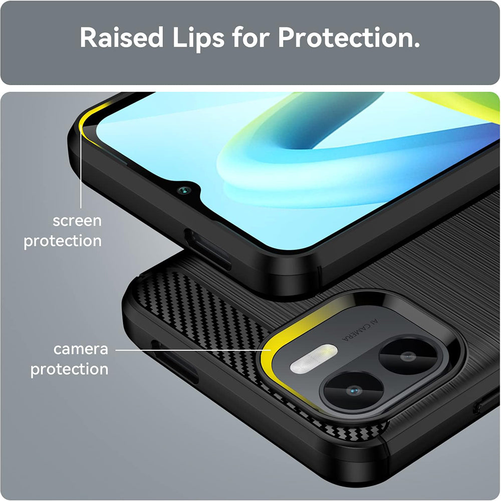 Etui na Xiaomi Redmi A2 / A1, Techsuit, Carbon, Czarny
