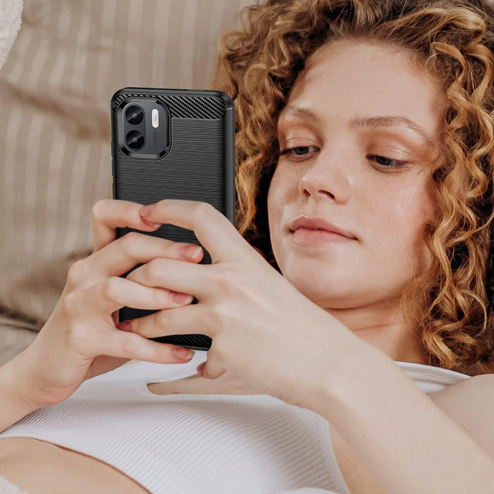 Etui na Xiaomi Redmi A2 / A1, Techsuit, Carbon, Czarny