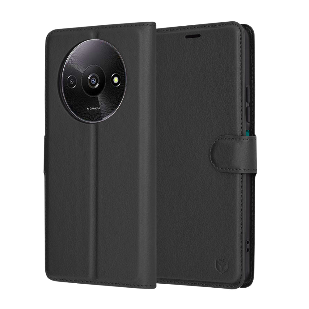 Etui na Xiaomi Redmi A3x / A3, Techsuit, Leather Folio, czarne