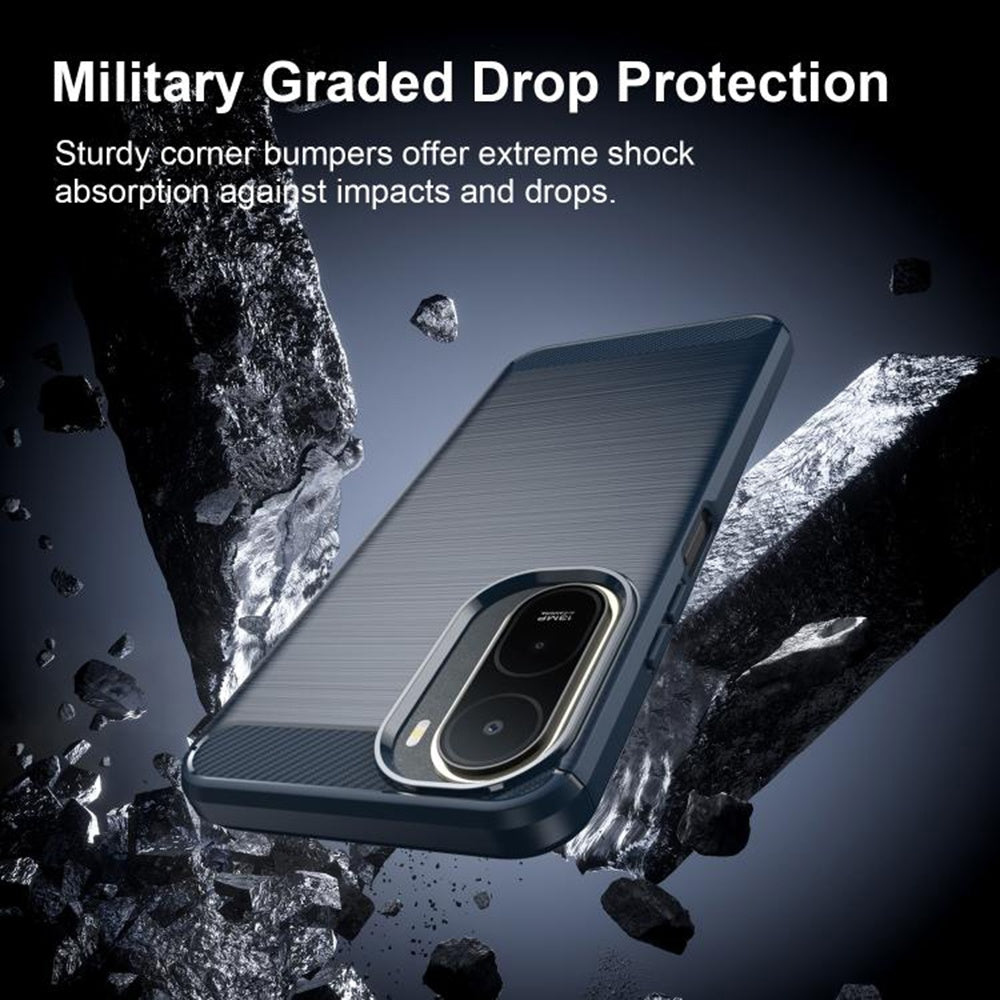Etui do Xiaomi Redmi A7 Pro 4G, Techsuit, Carbon, Niebieskie