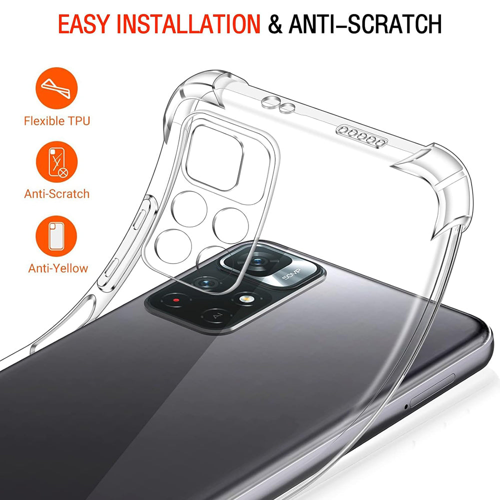 Case for Xiaomi Redmi Note 11S / Note 11, Techsuit, Shockproof Clear, Transparent
