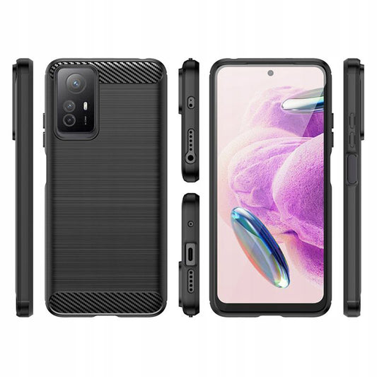 Etui do Xiaomi Redmi Note 12S, Techsuit, Carbon, Czarny