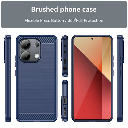 Etui do Xiaomi Redmi Note 13 4G, Techsuit, Carbon, Niebieskie