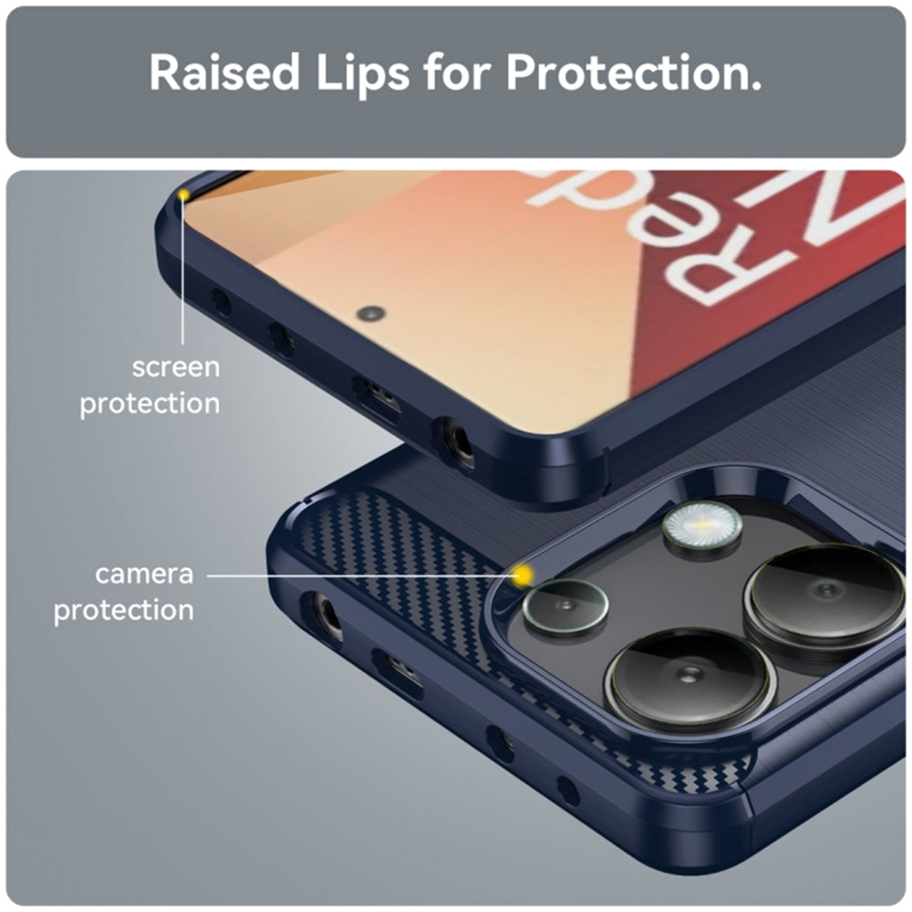 Etui do Xiaomi Redmi Note 13 4G, Techsuit, Carbon, Niebieskie