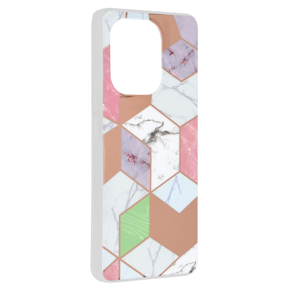 Etui na Xiaomi Redmi Note 13 4G, Techsuit, Marble, Fioletowy