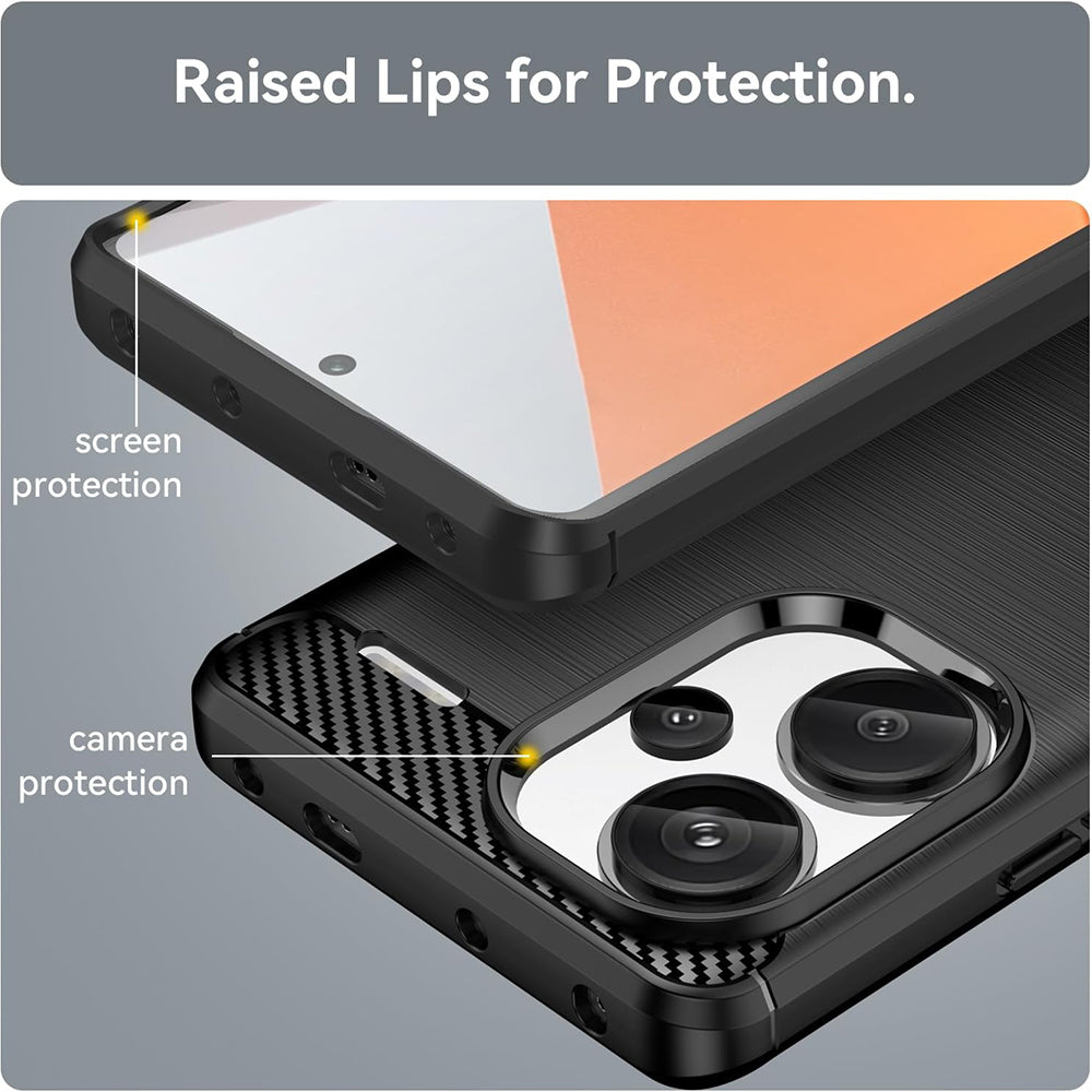 Etui do Xiaomi Redmi Note 13 Pro+, Techsuit, Carbon, Czarny
