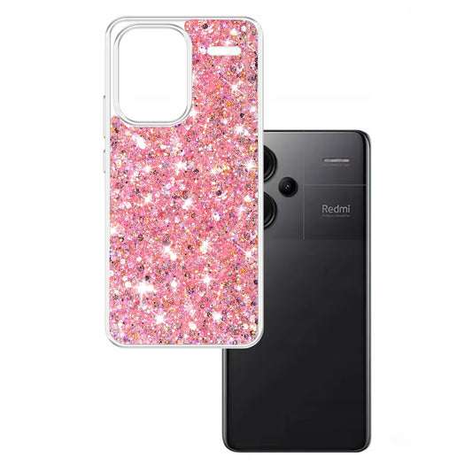 Etui na Xiaomi Redmi Note 13 Pro+, Techsuit, Brokatowy Błysk, Różowy