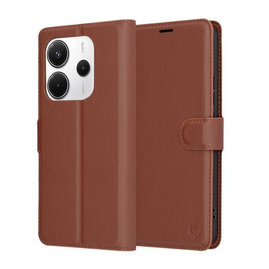 Etui na Xiaomi Redmi Note 14 4G (Regional), Techsuit, Leather Folio, Brązowe