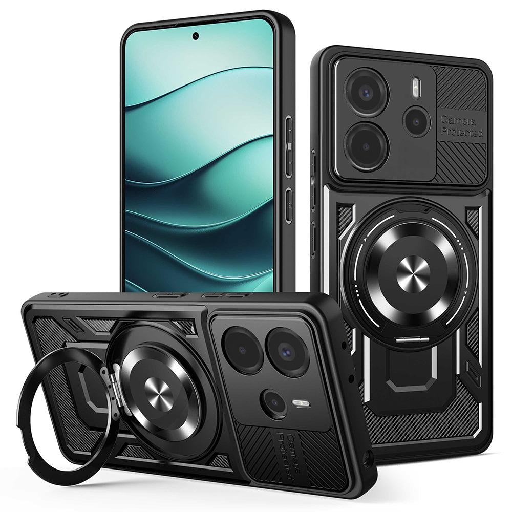 Case for Xiaomi Redmi Note 14 4G (Regional), Techsuit, RuggedCam, Black