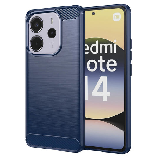 Etui do Xiaomi Redmi Note 14 4G (Standard), Techsuit, Carbon, Niebieskie