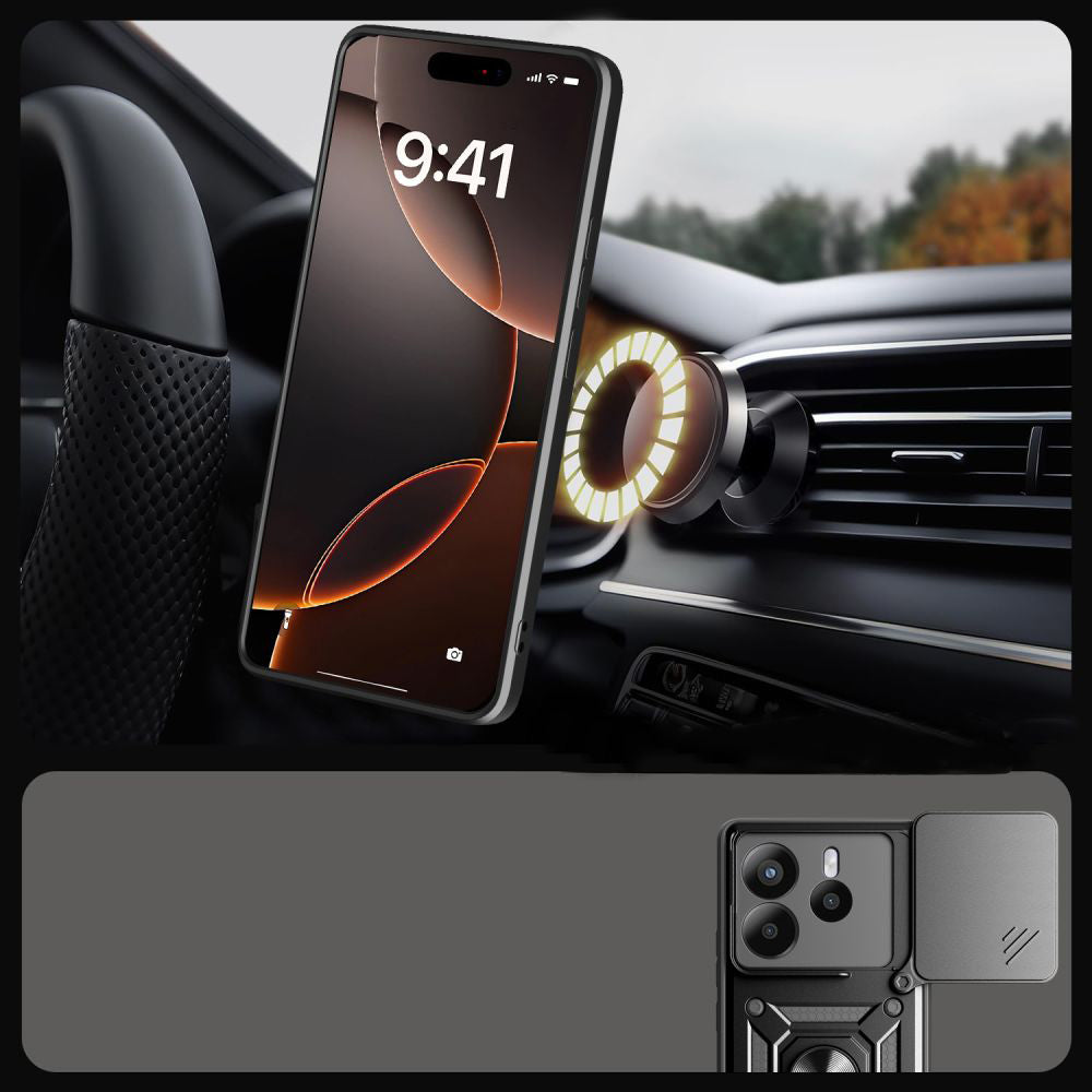 Case for Xiaomi Redmi Note 14 5G, Techsuit, CamShield, Black