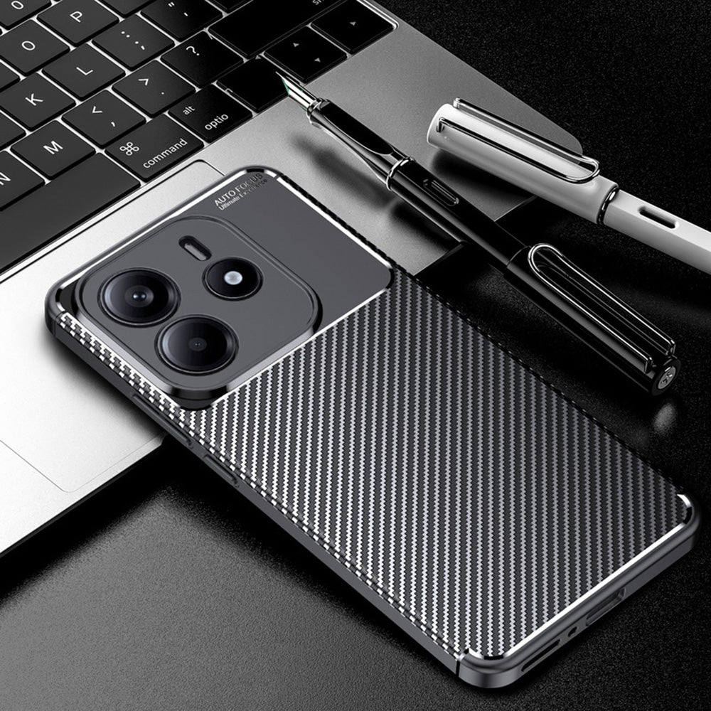 Etui do Xiaomi Redmi Note 14 5G, Techsuit, CarbonFiber, czarne