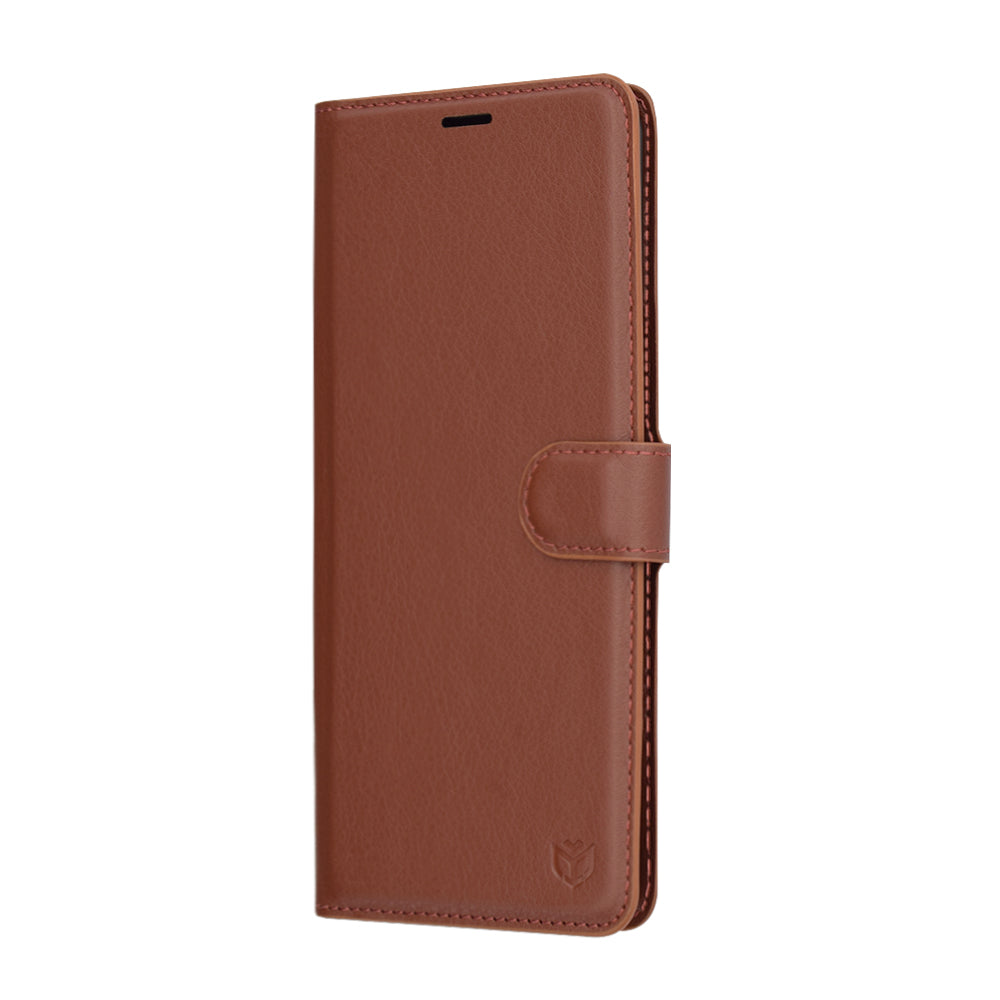 Case for Xiaomi Redmi Note 14 Pro 4G, Techsuit, Leather Folio, Brown