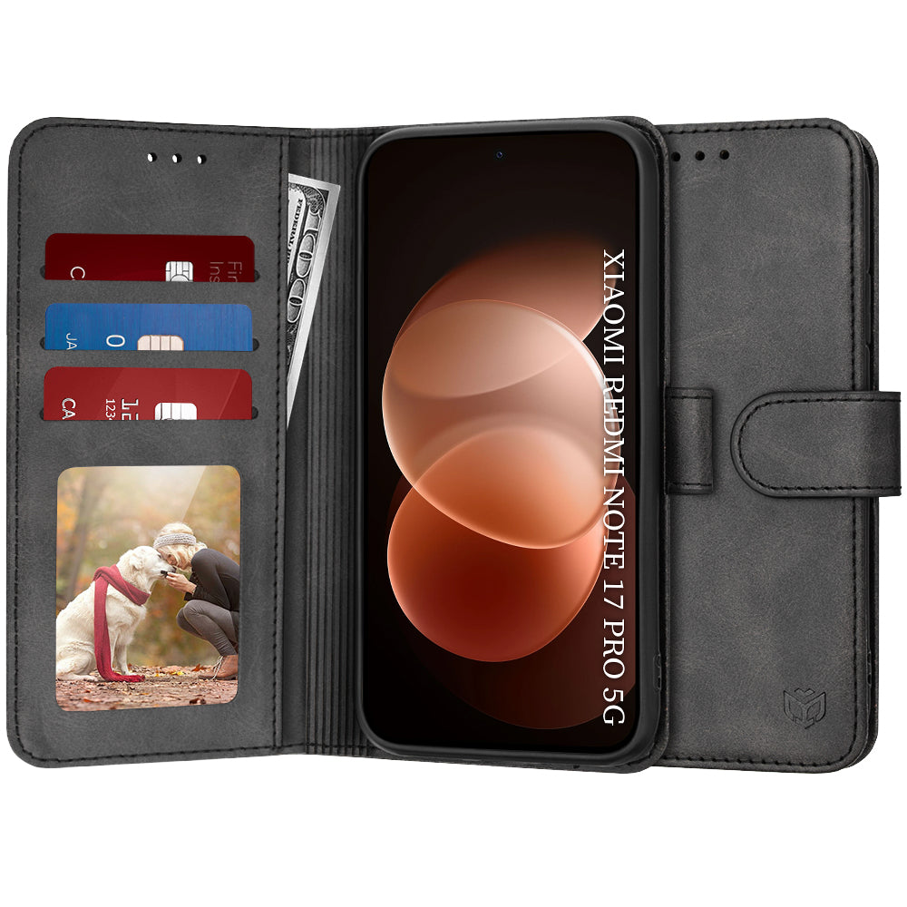 Case for Xiaomi Redmi Note 17 Pro, Techsuit, Diary Book, Black