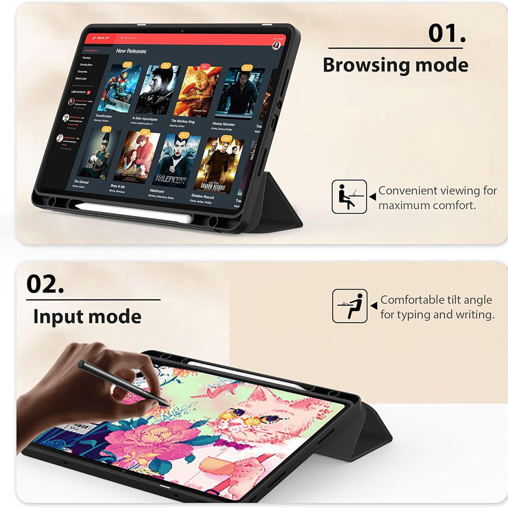 Etui do Xiaomi Redmi Pad SE 8.7, Techsuit, Flex Trifold, czarne