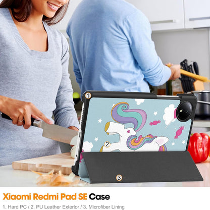 Etui na Xiaomi Redmi Pad SE 8.7, Techsuit, FoldPro Unicorn, Wielokolorowe