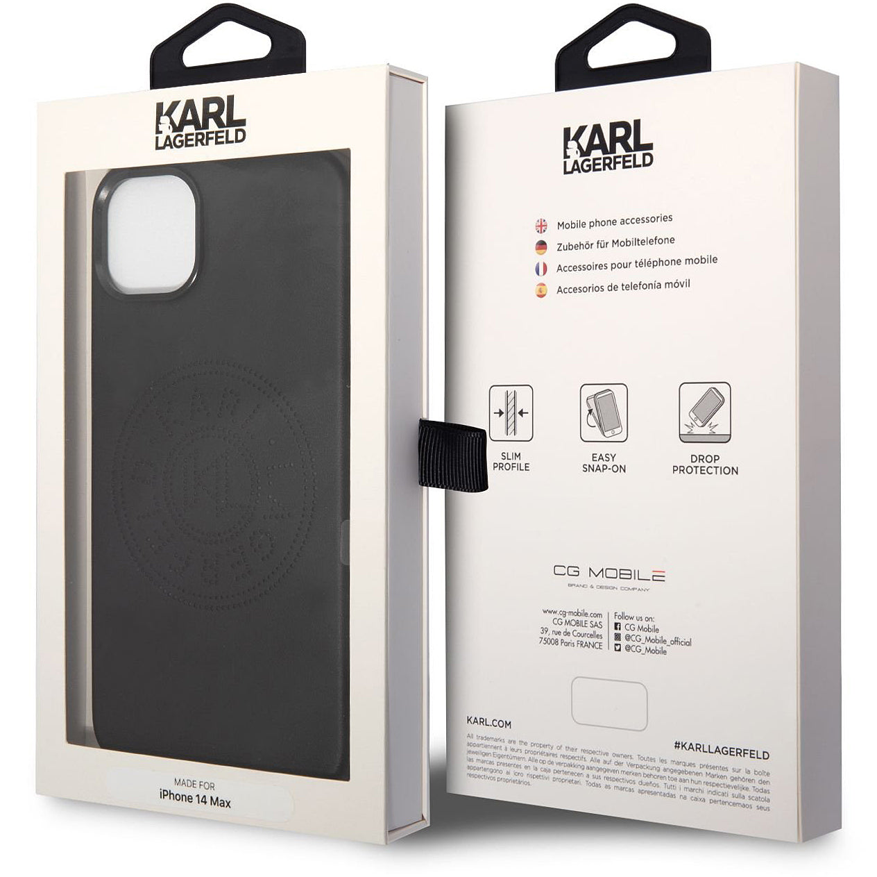 Etui na Apple iPhone 14 Plus, Karl Lagerfeld, Perforated Logo, Czarne