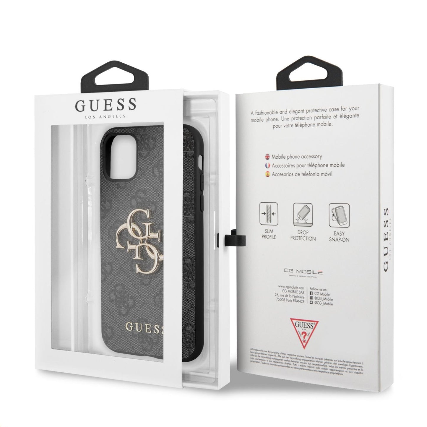 Etui na Apple iPhone 11, Guess, 4G Metal Logo, Szare