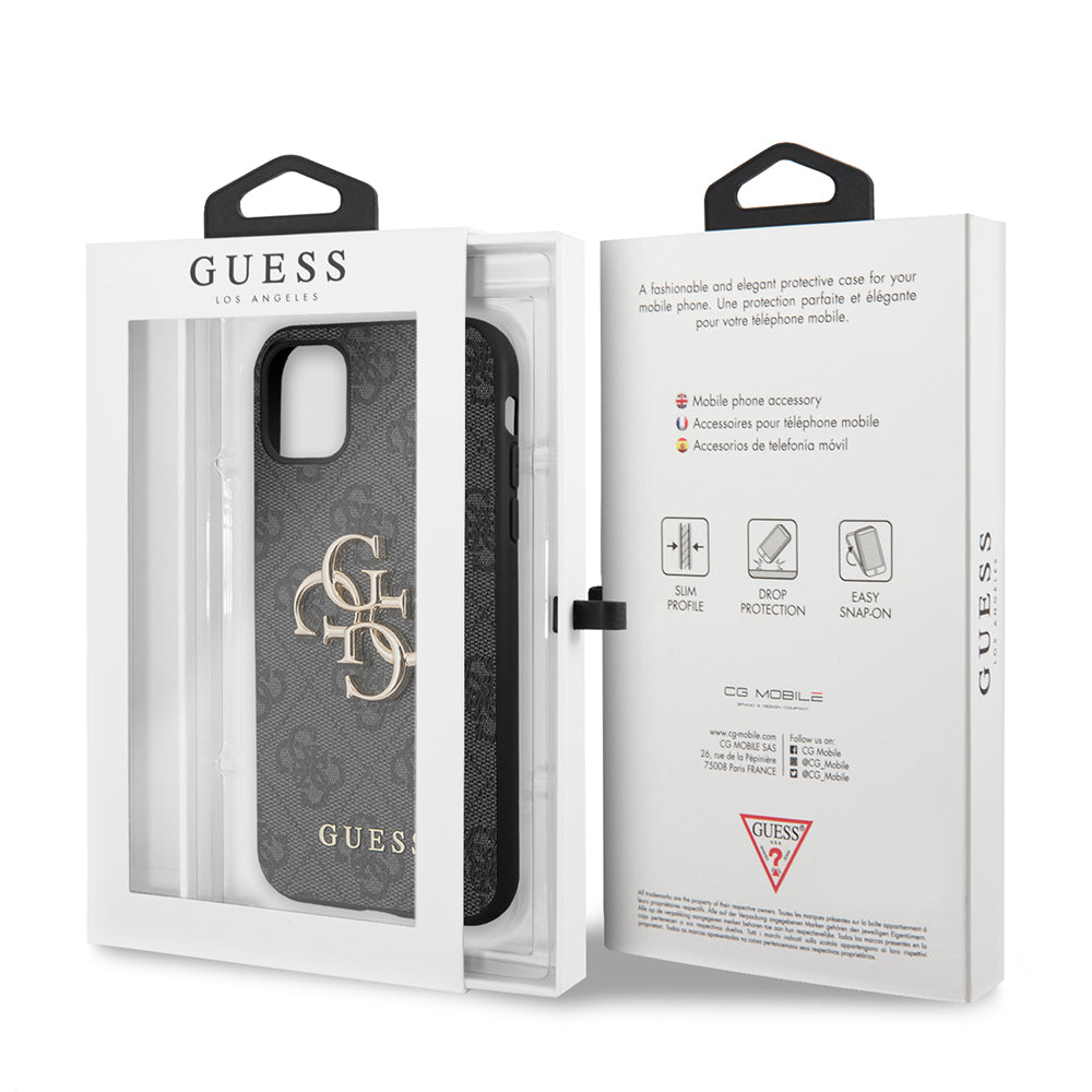 Etui na Apple iPhone 11, Guess, 4G Metal Logo, Szare