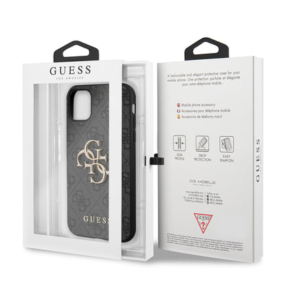 Etui na Apple iPhone 11, Guess, 4G Metal Logo, Szare