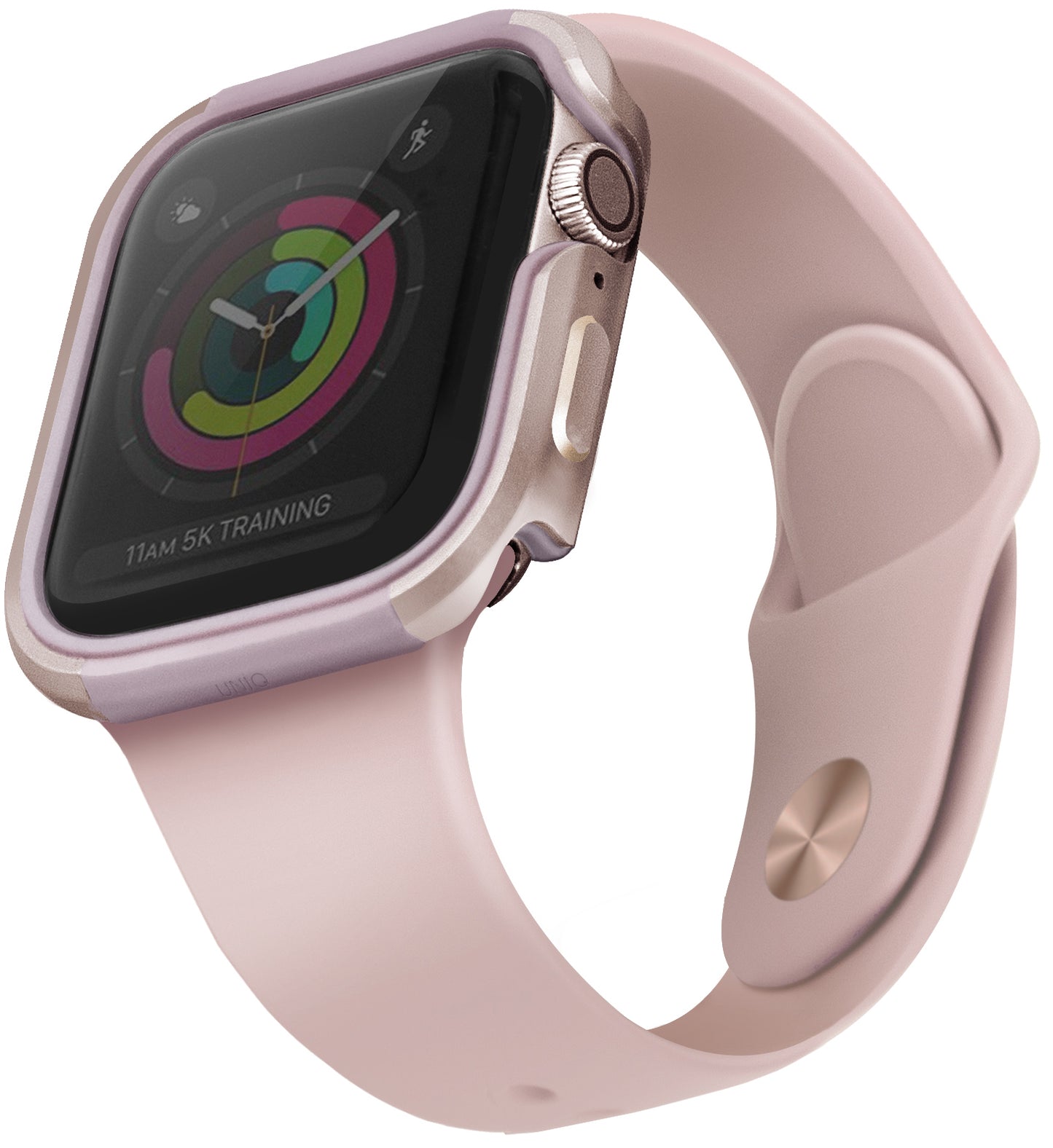 Etui UNIQ Valencia do Apple Watch z serii 44 mm, różowe