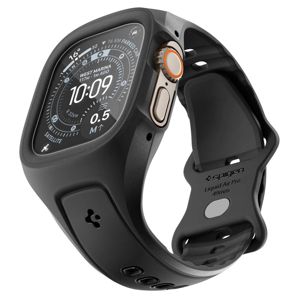 Etui Spigen Liquid Air Pro z ochroną ekranu do Apple Watch Ultra Series, matowa czarna ACS11416