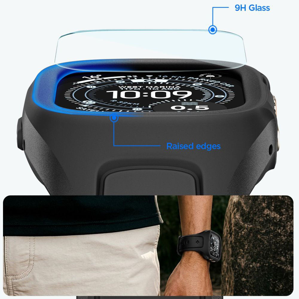 Etui Spigen Liquid Air Pro z ochroną ekranu do Apple Watch Ultra Series, matowa czarna ACS11416
