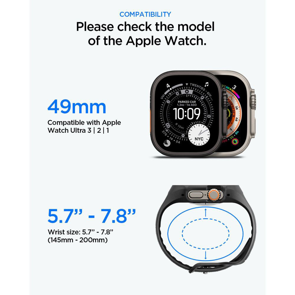 Etui Spigen Liquid Air Pro z ochroną ekranu do Apple Watch Ultra Series, matowa czarna ACS11416