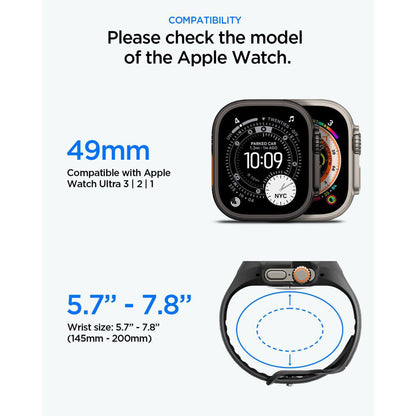 Etui Spigen Liquid Air Pro z ochroną ekranu do Apple Watch Ultra Series, matowa czarna ACS11416