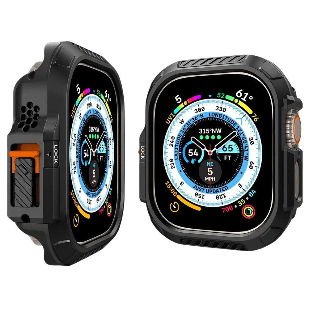 Etui Spigen Lock Fit do Apple Watch Ultra Series, Czarny Mat ACS06208