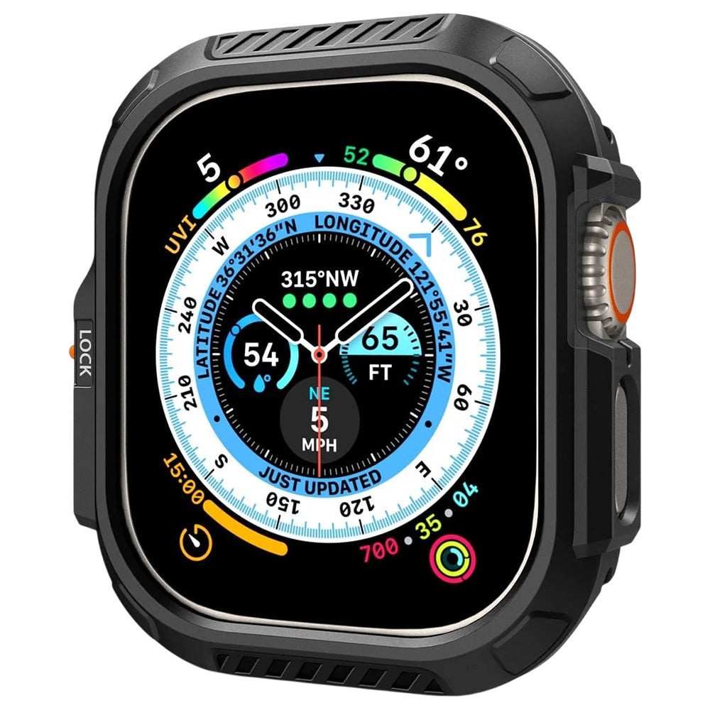 Etui Spigen Lock Fit do Apple Watch Ultra Series, Czarny Mat ACS06208